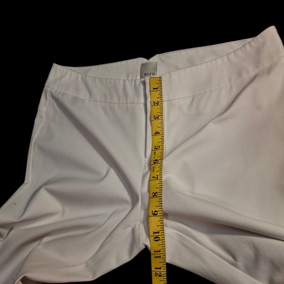 ECRU Cotton Blend Stretch Straight Leg Pants Women Size 10 - Picture 12 of 16